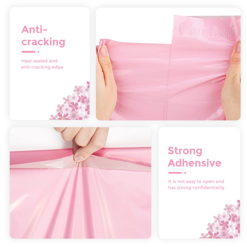 مترونيك Metronic Poly Mailers 6x9 200 حزمة مغلفات شحن لاصقة قوية للملابس، أكياس شحن صغيرة للشركات الصغيرة، أكياس بريد مقاومة للماء، أكياس بولي لحزم الشحن، حقائب وردي فاتح - Image 3